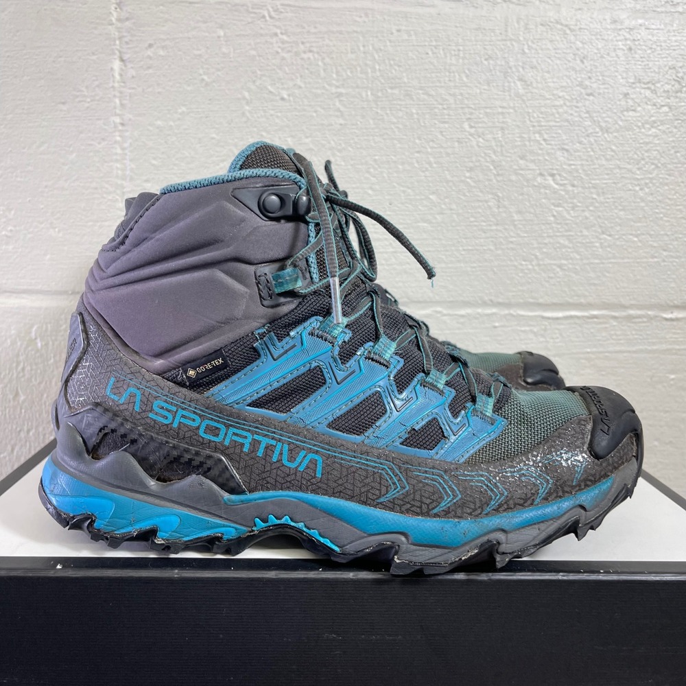 La Sportiva Ultra Raptor II Mid GTX Blue Black Hiking Boot Shoes Women's 8.5 US